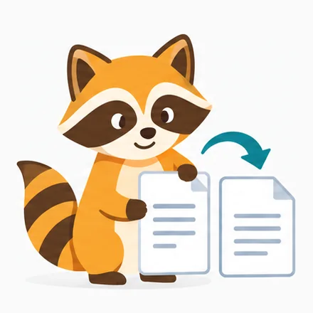 Raccoon putting two PDFs together