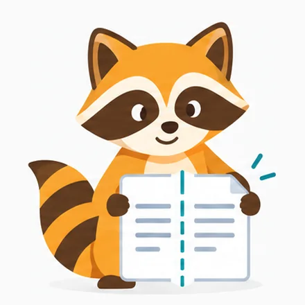 Raccoon splitting a PDF in two